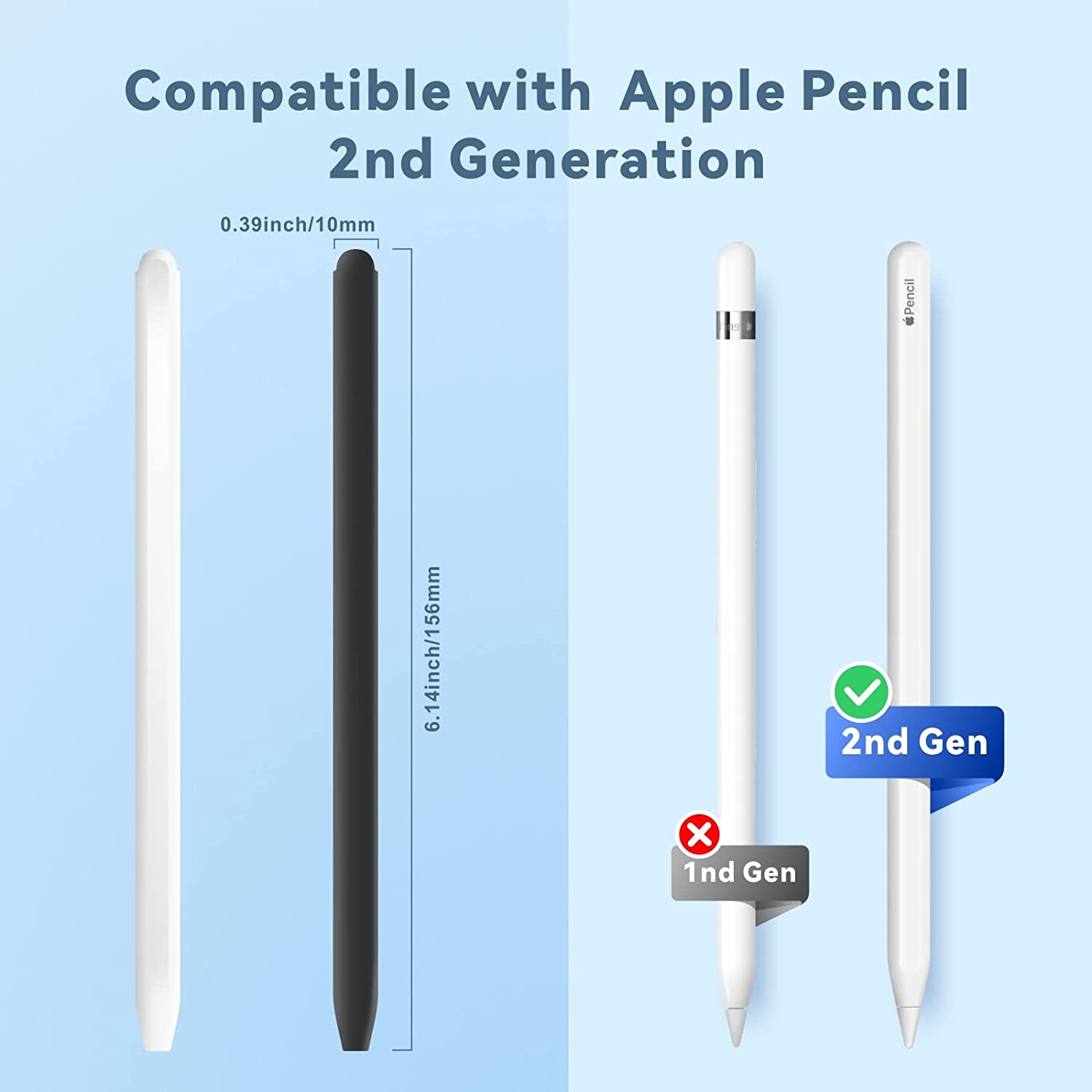 2Pcs Ultra-thin Silicone Case for Apple Pencil 2nd Generation