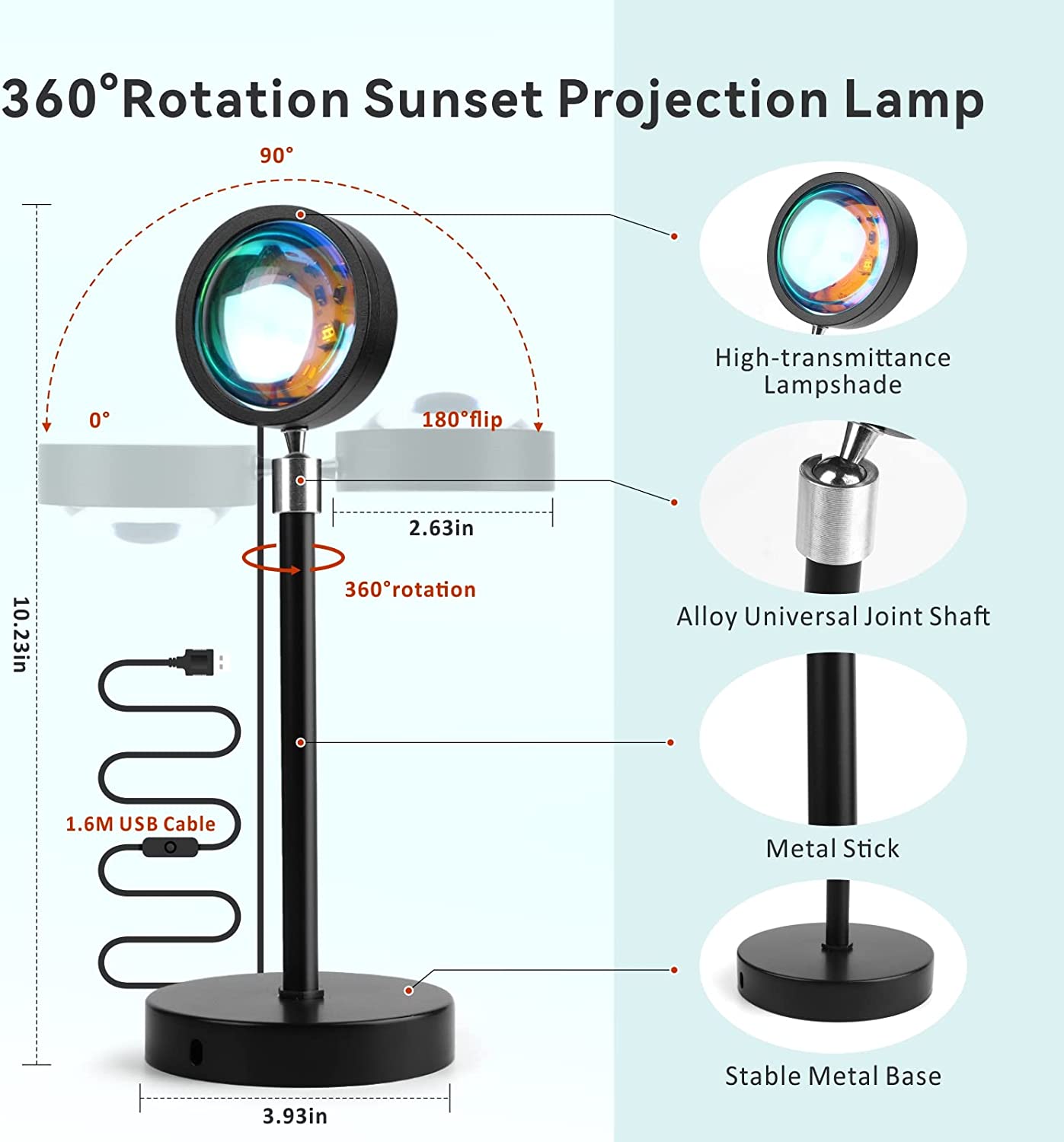 360° Rotatable Sunset Lamp