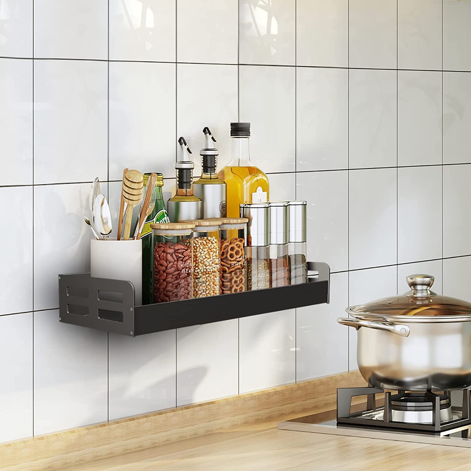 Kitchen Wall Storage Pot Lid Rack