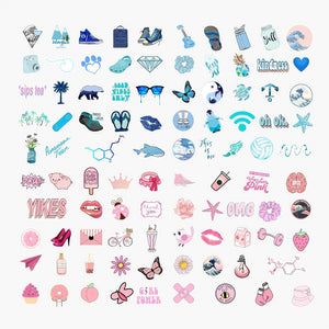 Vsco Cute Stickers for Hydro Flask/Water Bottles 100 PCS